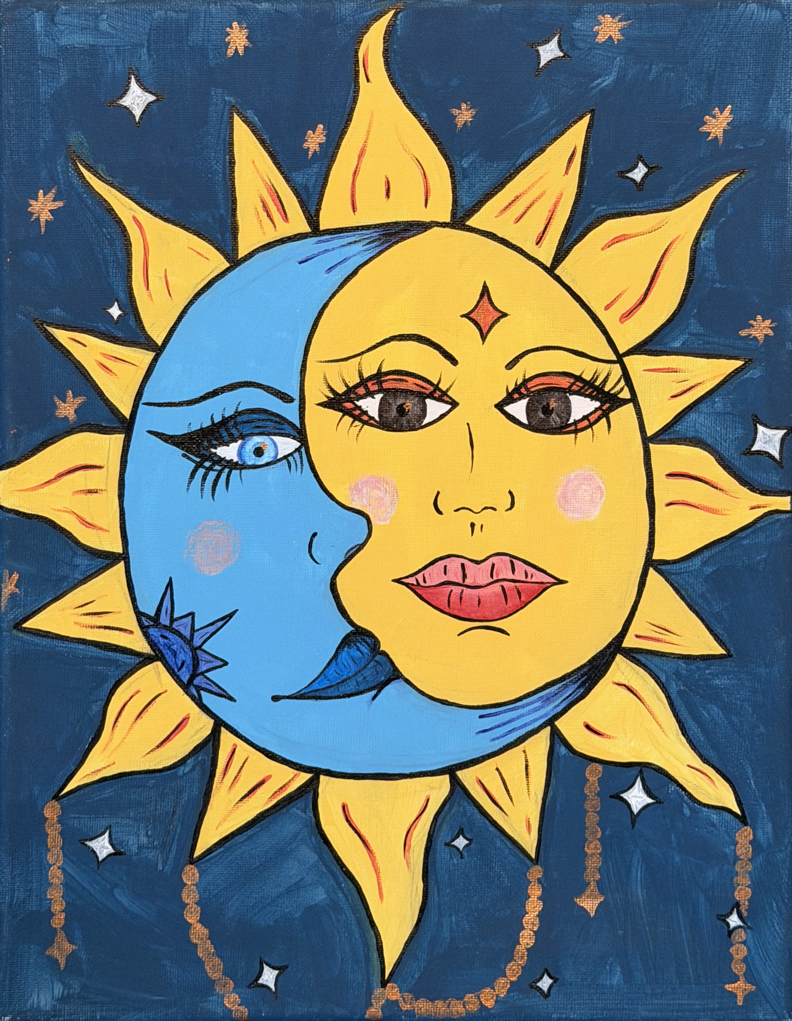 Sun and Moon — guided painting design